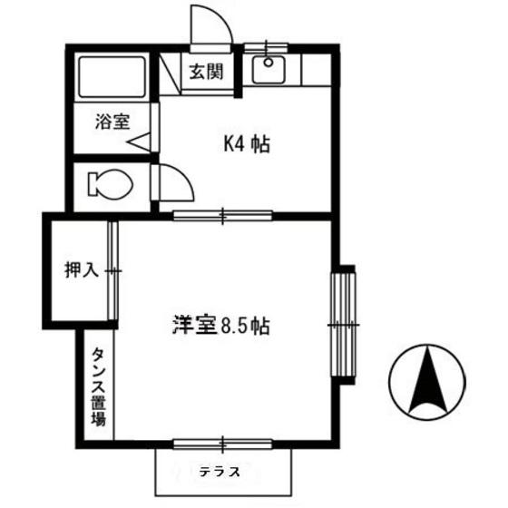 コーポ台太郎(1K/2階)の間取り写真