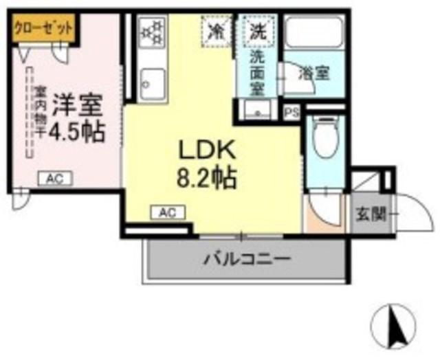 セレスティア徳丸 A(1LDK/2階)の間取り写真