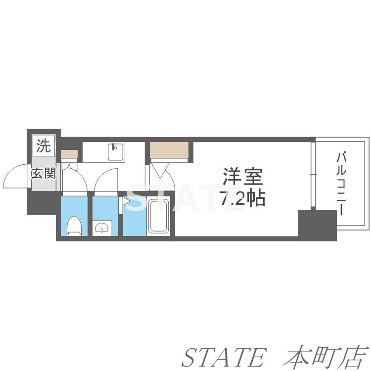 フォーリアライズ弁天町ノビア(1K/9階)の間取り写真