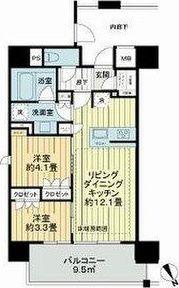 デュオヒルズ千種(2LDK/15階)の間取り写真