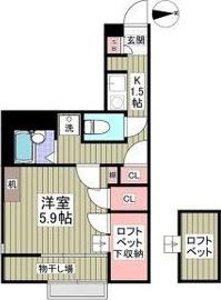 JR中央線 西八王子駅 徒歩35分 2階建 築17年(1K/2階)の間取り写真