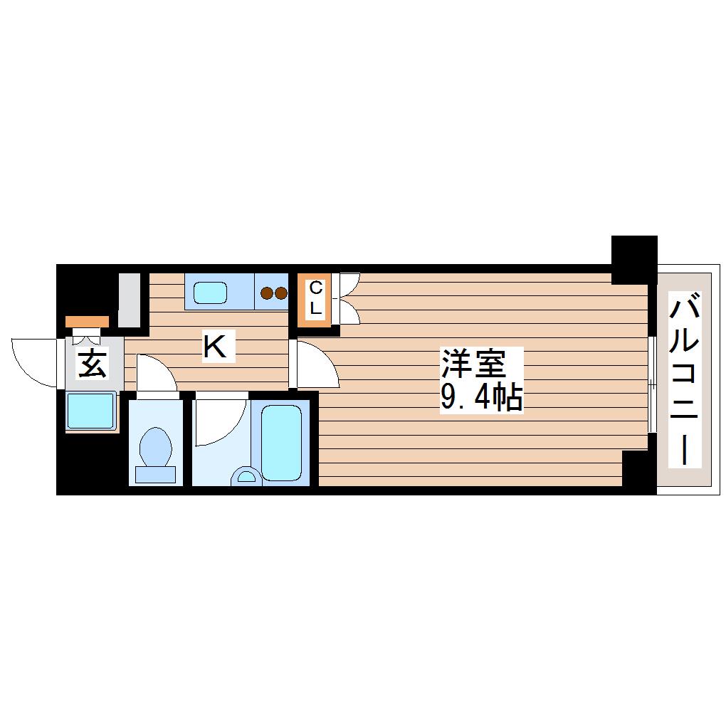 フォレスト・ヒル仙台青葉(1K/2階)の間取り写真