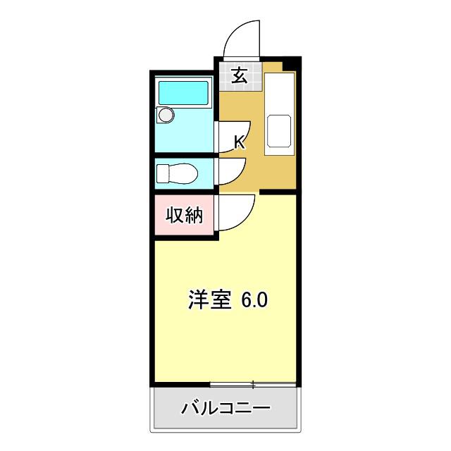 ハイツのぞみ(1K/3階)の間取り写真