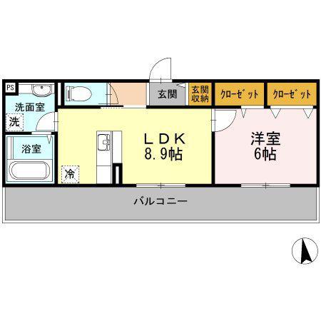 サニーイースト(1LDK/2階)の間取り写真