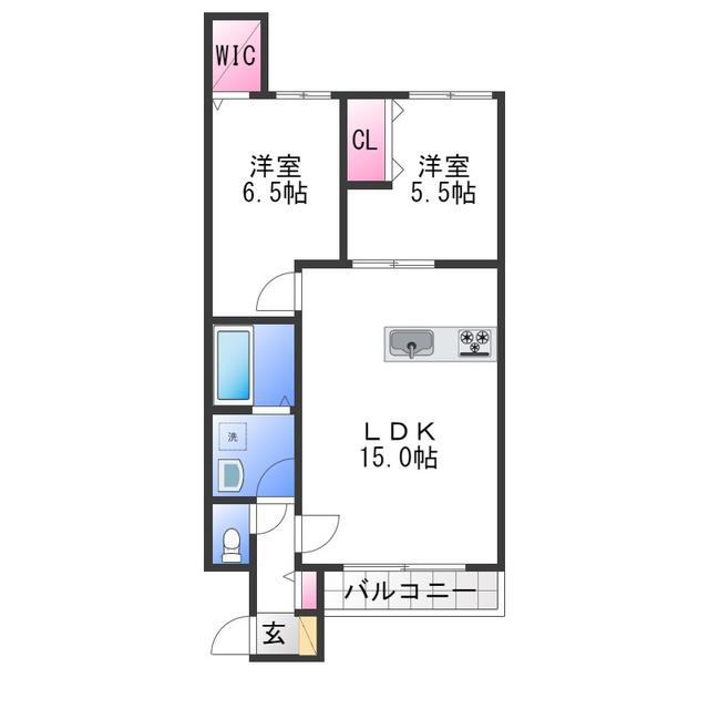 エフイー大阪狭山(1SLDK/3階)の間取り写真