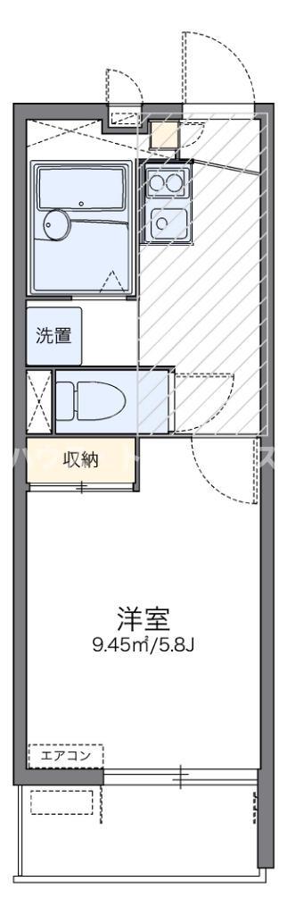 レオパレス翔(1K/1階)の間取り写真