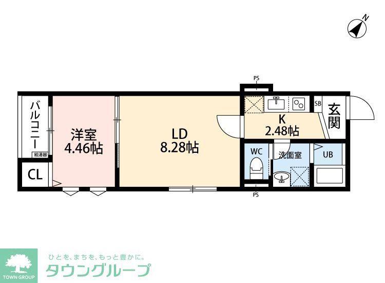 立川セイワレジデンスIII(1LDK/2階)の間取り写真