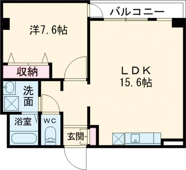 アバントコート明石(1LDK/6階)の間取り写真