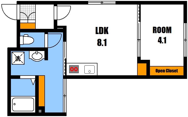 PRIVE上安(1LDK/1階)の間取り写真