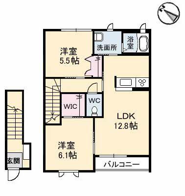 サン・ソニアA棟(2LDK/2階)の間取り写真