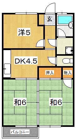 ハイツ堀口(3DK/2階)の間取り写真