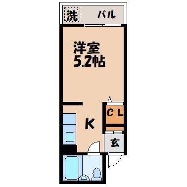 スマイルハイツ扇町(1K/3階)の間取り写真