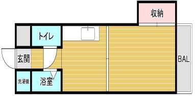JPアパートメント東淀川VI(1DK/5階)の間取り写真
