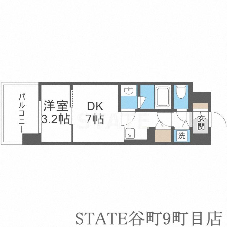 リヴェント難波サウス(1DK/1階)の間取り写真
