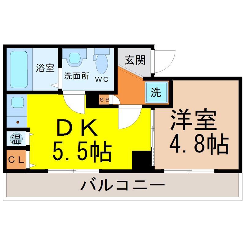 アーバンフラッツ新栄(1DK/14階)の間取り写真