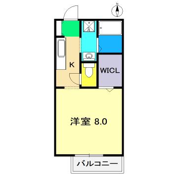 IVY COURT A棟(1K/1階)の間取り写真