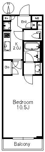 グランシティ麻布(1K/3階)の間取り写真