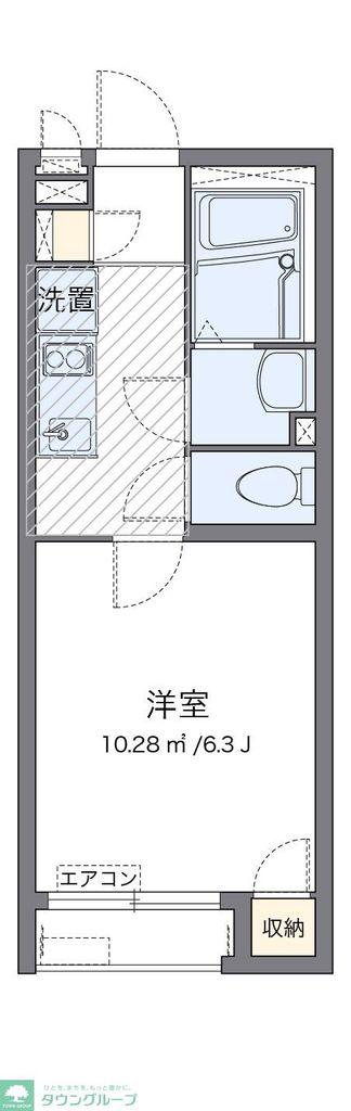 クレイノ湘南辻堂(1K/1階)の間取り写真