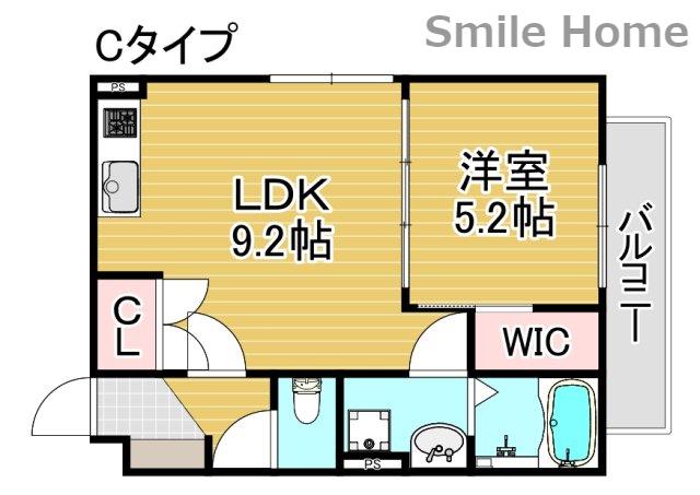 グランパシフィックパインスクエア(1LDK/2階)の間取り写真