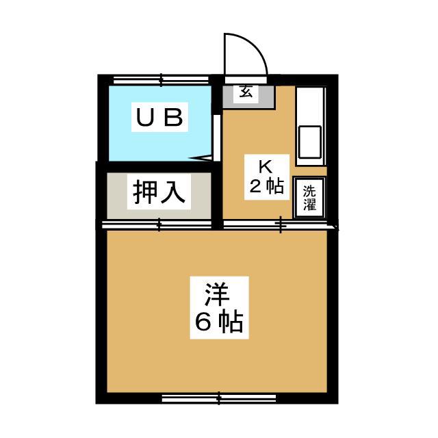 恵荘(1K/1階)の間取り写真