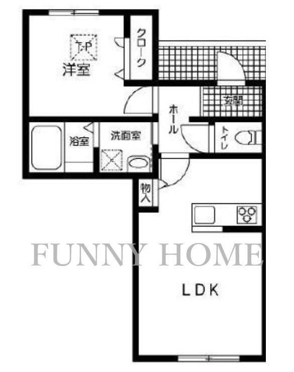 CATTLEYA GARDEN 代沢(1LDK/2階)の間取り写真