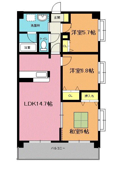 HALE PUKANA LA(3LDK/3階)の間取り写真