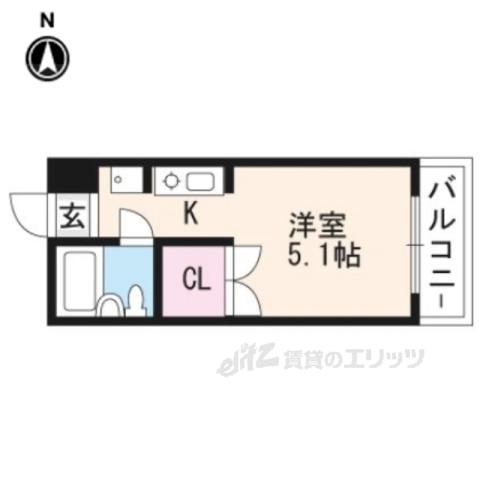 シェラールⅡ(1K/1階)の間取り写真