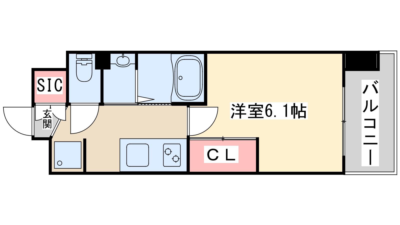 ラグゼ新大阪西(1K/5階)の間取り写真