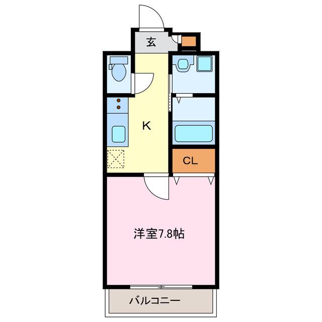 COCOON(1K/3階)の間取り写真