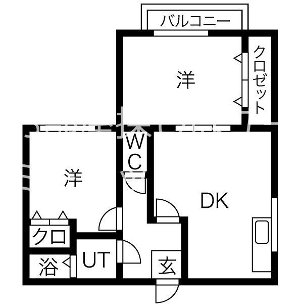 コーポ金栄III(2DK/1階)の間取り写真