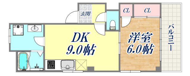 エトワール王子(1DK/3階)の間取り写真