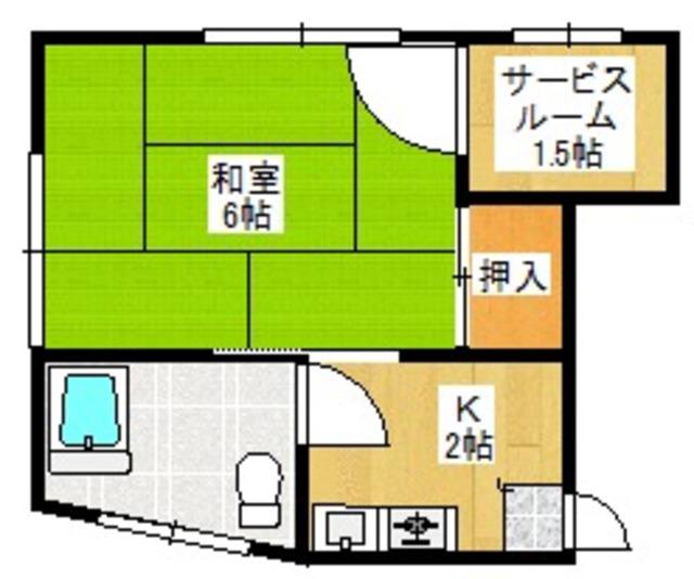 第一メゾン北原(1SK/3階)の間取り写真