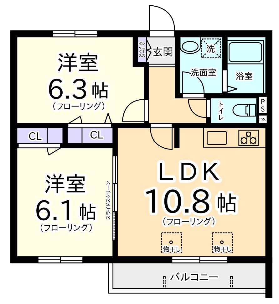 MAISON LAURIER(1SLDK/1階)の間取り写真