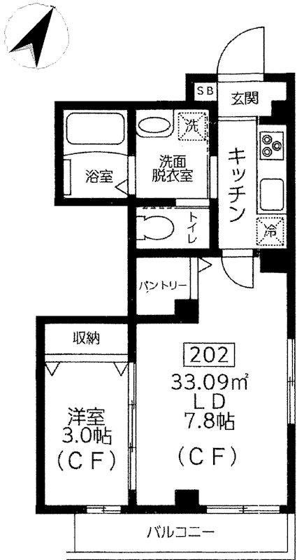 プティ サリチェ(1LDK/2階)の間取り写真
