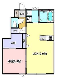 INTEGRAL鳥羽II(1LDK/1階)の間取り写真