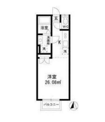 アタラクシア(ワンルーム/1階)の間取り写真