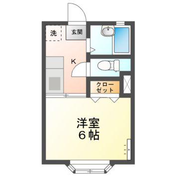 メゾン富貴(1K/2階)の間取り写真
