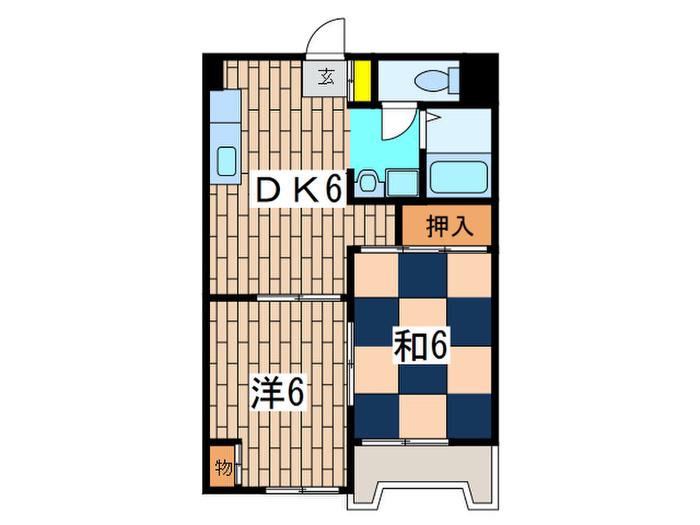 ネオポリストキワII(2DK/4階)の間取り写真