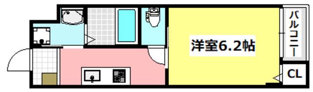 ローズミード総持寺(1K/1階)の間取り写真