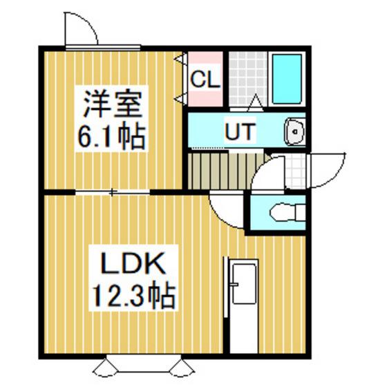 レインボーハウス3-6-20(1LDK/1階)の間取り写真
