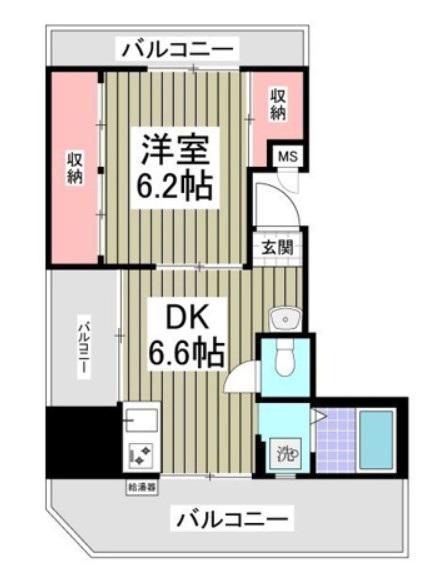 エスティドミール(1DK/4階)の間取り写真