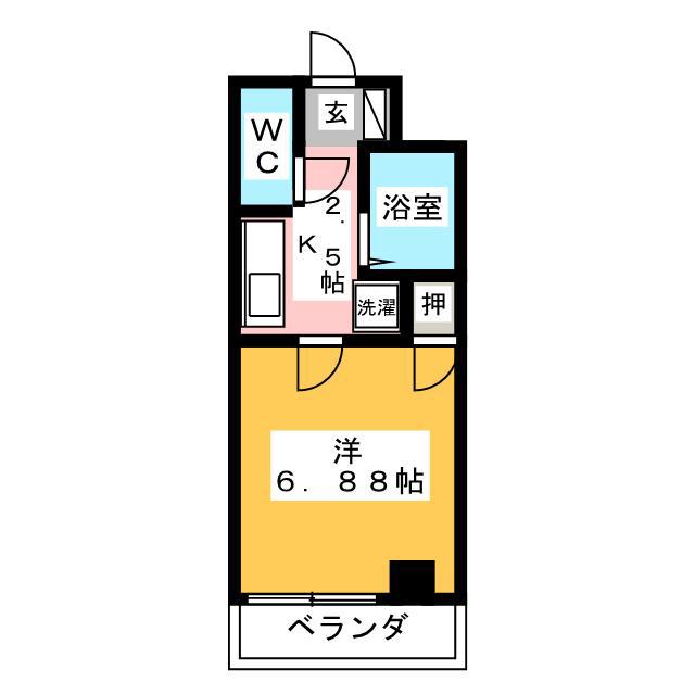 ハタノビル(1K/4階)の間取り写真