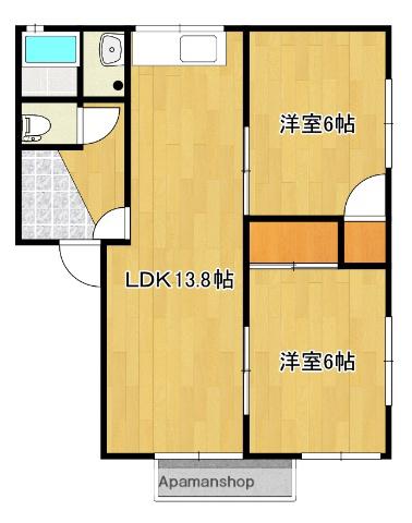メゾン・ド・久保 B(2LDK/2階)の間取り写真