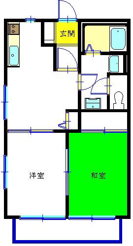 フラッツT(2DK/2階)の間取り写真