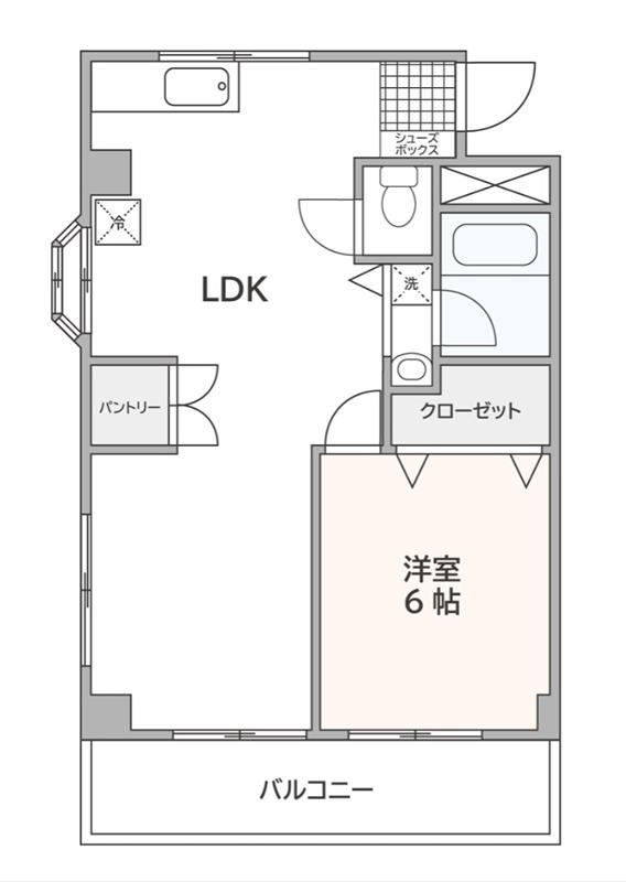 シーバードハイツ(1LDK/3階)の間取り写真
