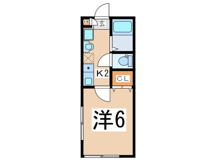 カーサヴィスタリア杉田(1K/1階)の間取り写真