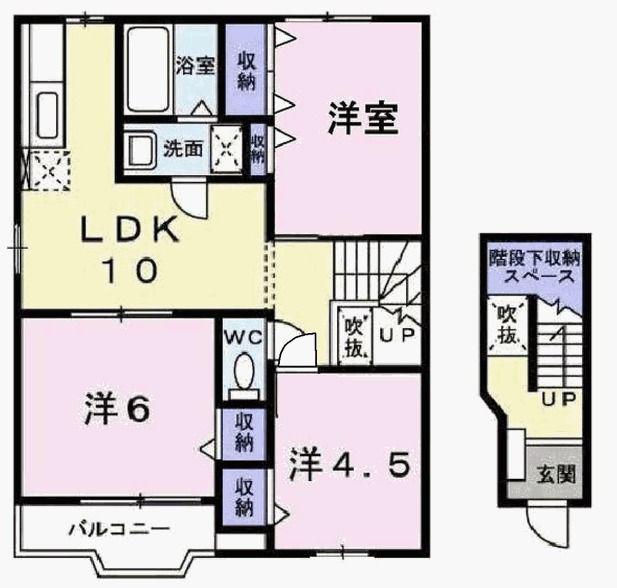 グレースガーデンII(3LDK/2階)の間取り写真