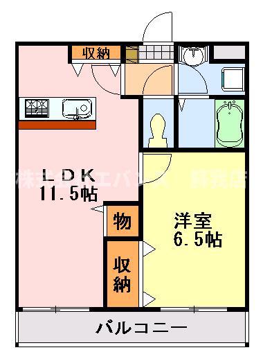 DUO本千葉(1LDK/4階)の間取り写真