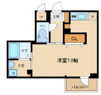 ジュネーゼプレシャス森ノ宮(ワンルーム/8階)の間取り写真