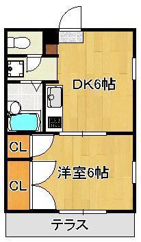 KAYS ROOMS IIND(1DK/1階)の間取り写真